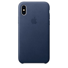 Чехол для iPhone Apple iPhone X Leather Case Midnight Blue (MQTC2ZM/A)