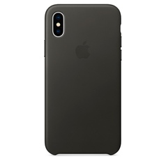 Чехол для iPhone Apple iPhone X Leather Case Charcoal Gray (MQTF2ZM/A)
