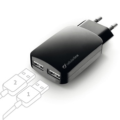 Сетевое зарядное устройство Cellular Line 2 USB 3.1A (ACHUSBMOBILEDUAL3A)
