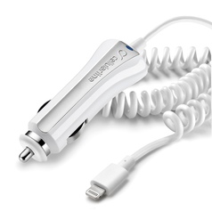 Автомобильное зарядное устройство для Apple Cellular Line 2.1A Lightning, White (CBRMFIIPDW)